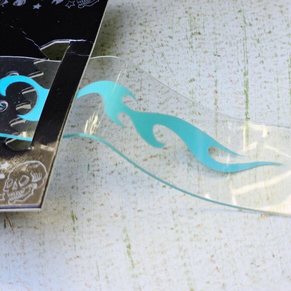 Dolls Kill ✦ Aurora Gradient Flame Choker ✦ Clear Vinyl Adjustable Snap NWT - Picture 4 of 7